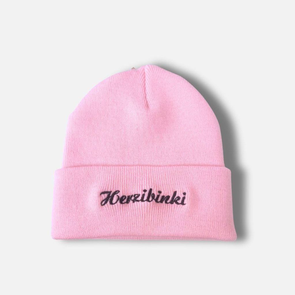 Haube Herzibinki rosa Aufschrift